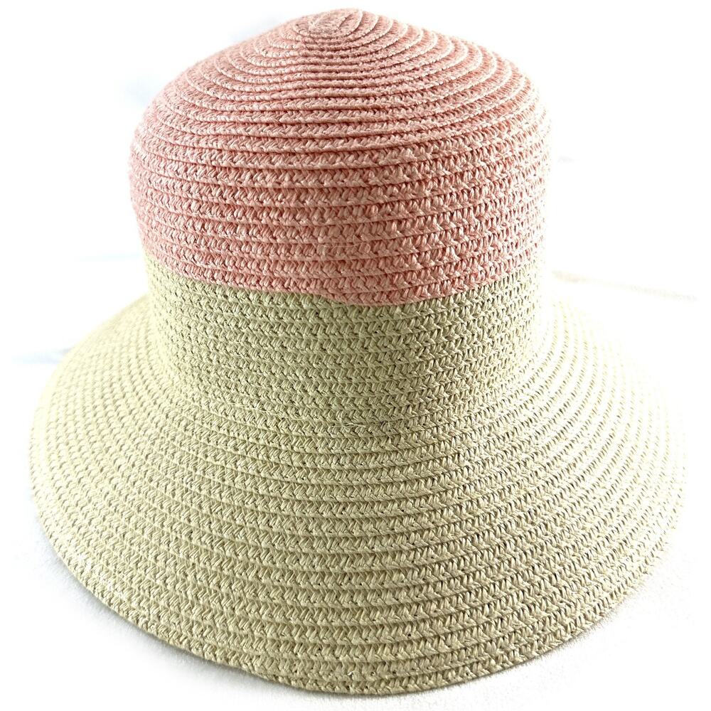 Magid Sun Hat Womens OSFA 100% Paper Wide Brim Floppy Boho Pink Top - Picture 5 of 11